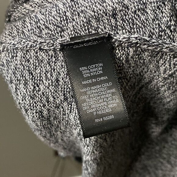 Express Black White Marled Slouchy Cowl Neck Sweater Tunic Dress - Picture 11 of 11